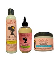 Camille Rose Curl Love Leave-In Conditioner &Sweet Ginger Rinse &Curlaide Butter