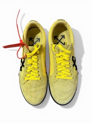 Off-White Vulc Low Yellow Black Sneakers Mens 9 EU 42 Zip Tie FW19