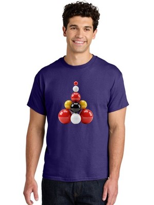 3D-Spheres-Pyramid Mens Graphic Tee, 100% Cotton, Casual Summer Wear