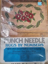 Vintage Punch Needle Rug Poppy No. 1500A  Rugs By Number  c. 1979 Unopened