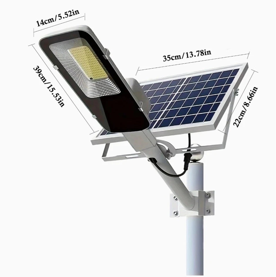 Solar Street Light Outdoor, 300W Parking Lot Light Commercial Dusk to Dawn 6500K - Image 2 of 4