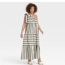 Target Who What Wear striped 1 shoulder dress XL
