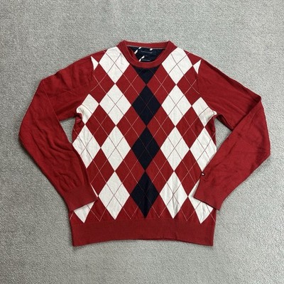 TOMMY HILFIGER Herren Pullover Gr S Kaschmir Sweater Jumper Logo Pulli 30407 Rot