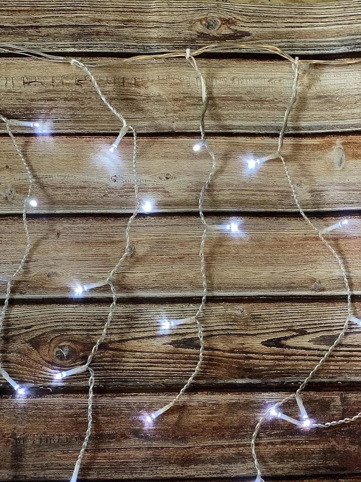 224 LED Christmas Icicle Lights for Indoor & Outdoor Decorations (Pure White) - Image 3 of 4