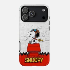 Snoopy Flying Ace iPhone Case Red Dog House Hard Plastic Cover 11–17 Pro Max