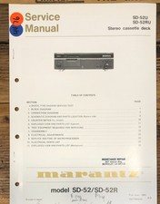 Marantz SD-52 SD-52R Cassette Service Manual Original 