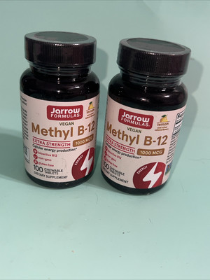 LOT OF 2 Jarrow Formulas Methyl B-12 Extra Strength 100ct/ea Exp10/25