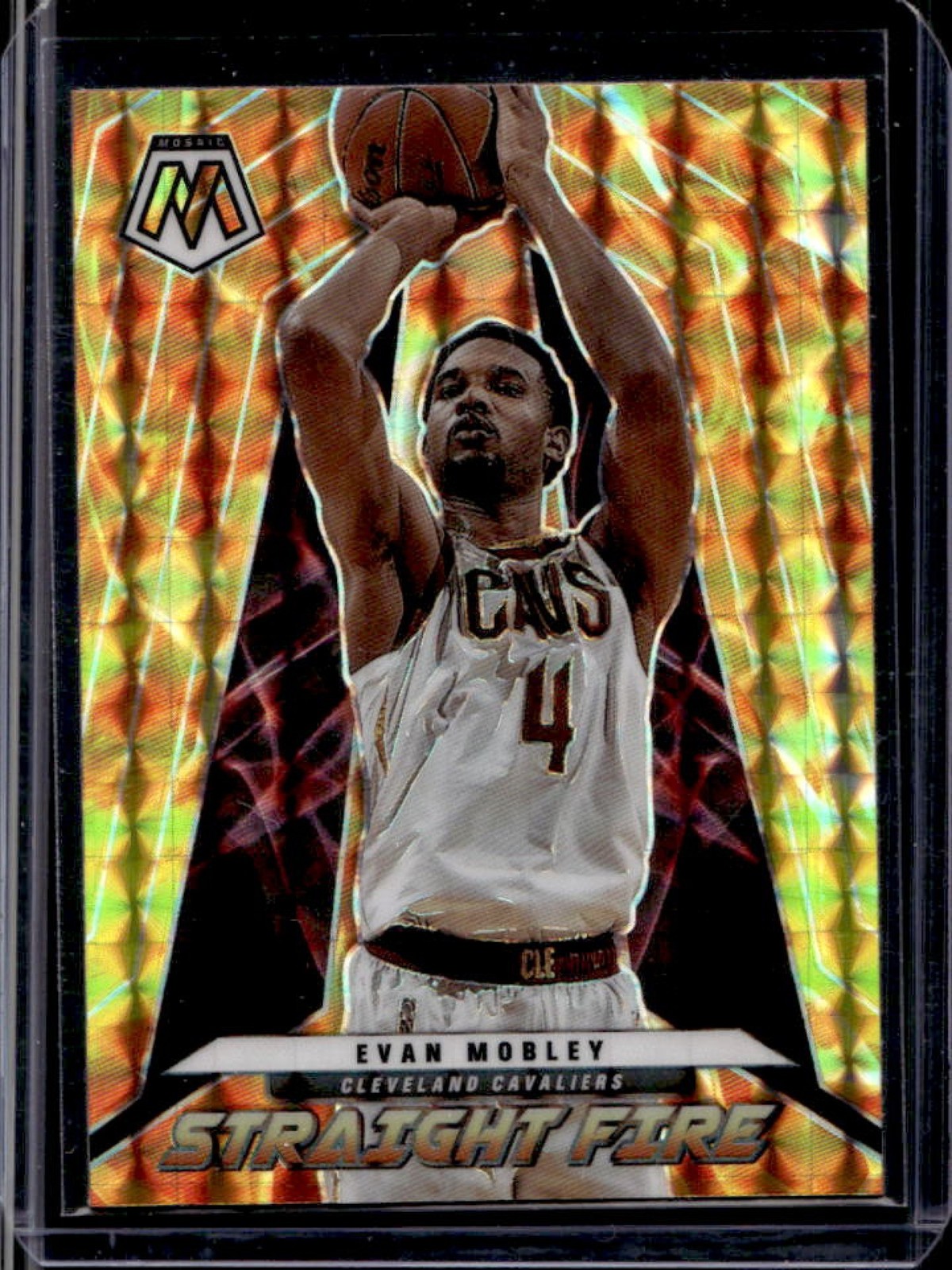 2021-22 Mosaic Evan Mobley Straight Fire Rookie RC #19 Cavaliers