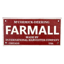 McCormick Deering Farmall Cast Iron Sign, 10in x 5in CI-03250