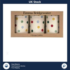 Charming Polka Dot Round Kitchen Storage Caddies Tins Set of 3 10cm Diameter