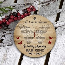 Personalized Memorial Ornament, Customized Christmas Ornament, Remembrance Ke...