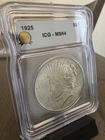 1925 US Peace Silver Dollar $1 ICG MS64 Graded Coin