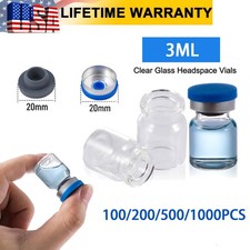 1000PCS 3ml Glass Vials Headspace Vials Lab Vial Lab Sample vials 20mm Crimp top