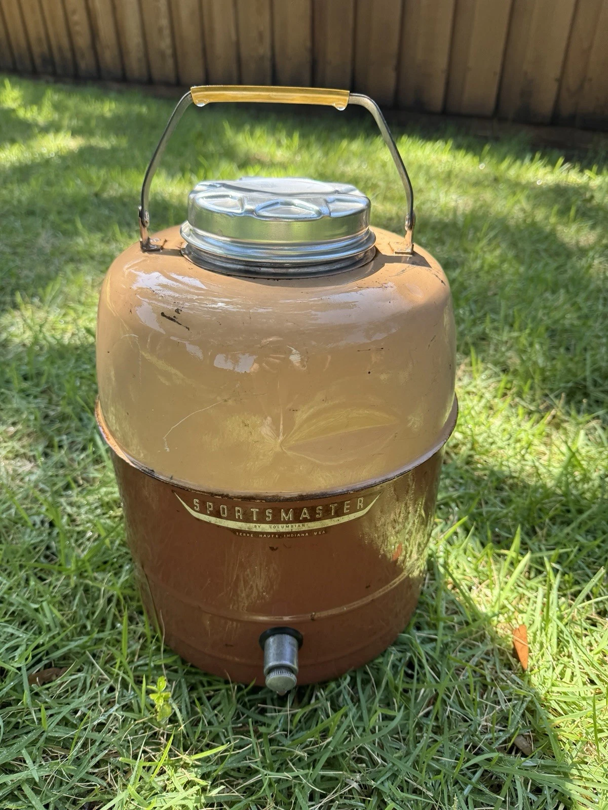 Drink Cooler Sportsmaster Columbian Picnic Jug w/ Porcelain Liner RARE Vintage