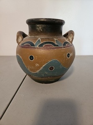 Rustic River Junction Wide Mouth Clay Vase