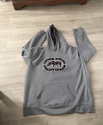 Vintage 4xl Ecko Unltd Sick Front Embroidery And All Over Print Hoodie Lining