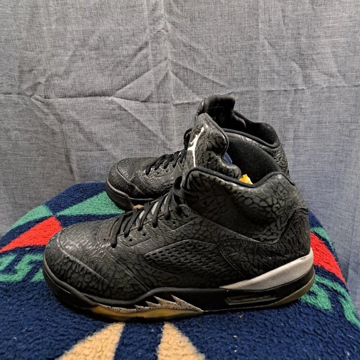 %Jordan 5 Retro 3Lab5 Black Silver/Elephant Print 2014 - Men Size 12 / AJ10 Air Jordan 5 3Lab5 Elephant Print 2013 599581-007 main image 2