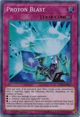 1 x Proton Blast - LED2-EN017 - Super Rare - 1st Edition Near Mint, English YGO