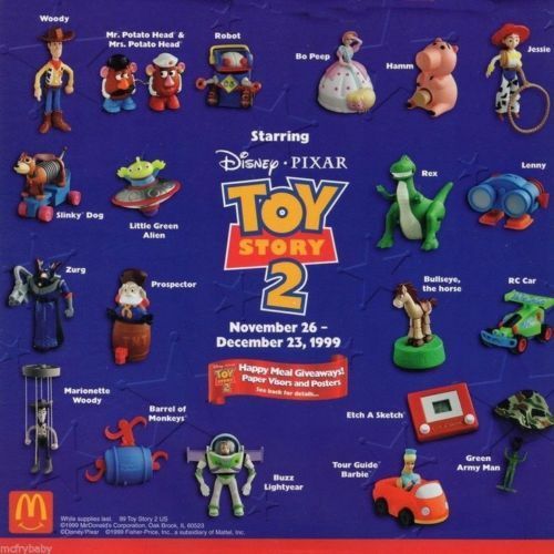 Toy Story 2 Vintage 90s Disney USA McDonalds figures Robot Lenny
