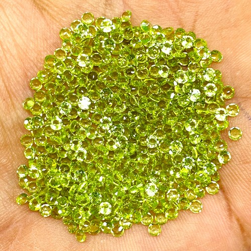 100 Pezzi Peridoto Naturale 2,8mm Taglio Tondo Alta Qualità Pietre Preziose Sciolte Non Trattate - Foto 7 di 8