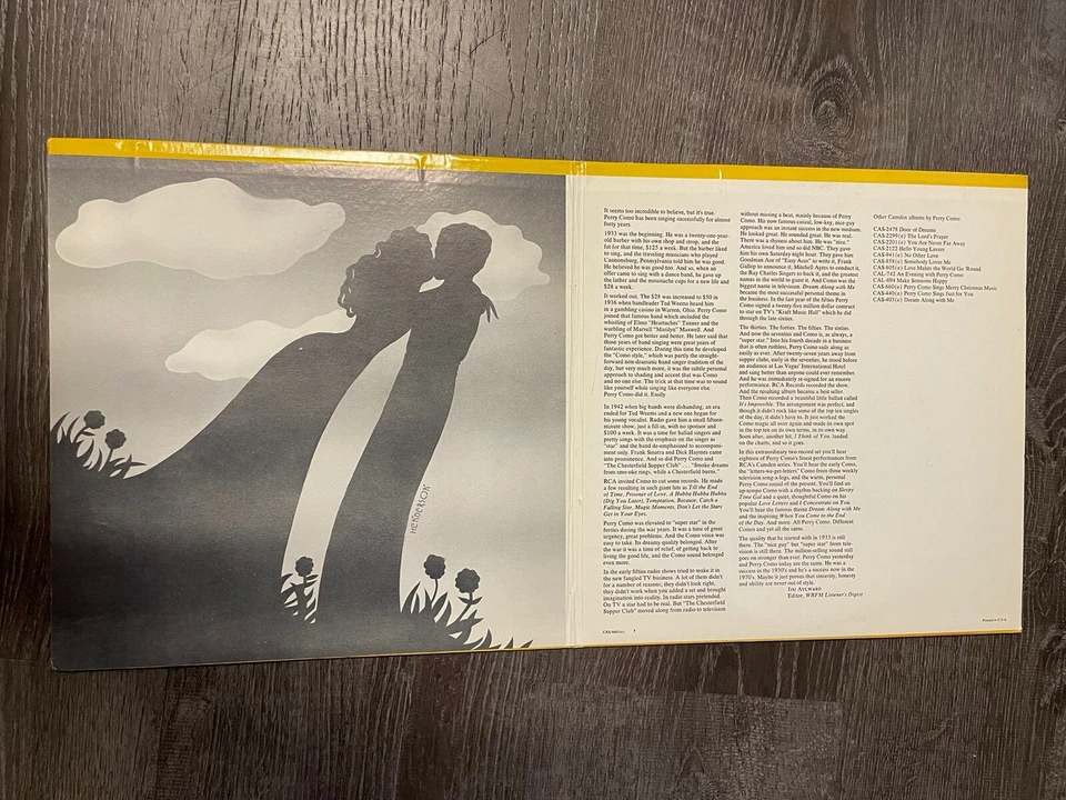 Perry Como Easy Listening Double LP Vinyl Record 33 RCA Camden Vintage 1971 Foto 3 de 4