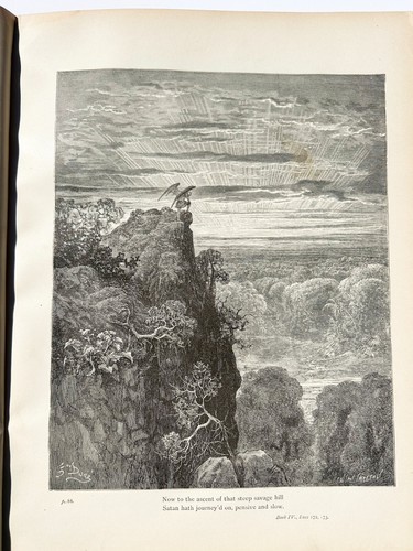 Milton's PARADISE LOST English Book Epic Poem Gustave Dore Illustrator Hardcover - Picture 11 of 22