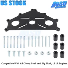 Engine Safe Stand Adapter Plate Compatible with Chevy Small/Big Block LS Black
