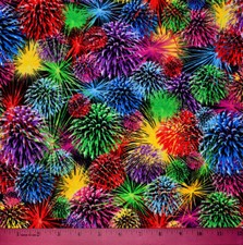 Patriotic Fireworks Fabric - HALF YARD - Quilting 100 Cotton USA Rainbow Multi