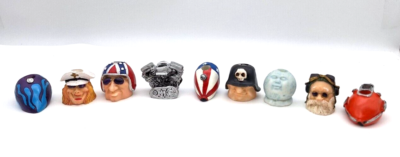 cigarette ashtray snuffers Butt Headz Biker Cigarette Ashtray Snuffers Motorcycle Engine Helmet Set of  9
