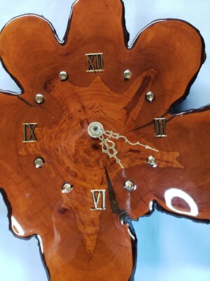Vintage cypress wood clock late seventies early 1980's 16 by 13 1
