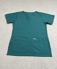 Landau Scrubs Top Women  s XSM Green 4 Pockets Scrub Medical Dental Vet Tech