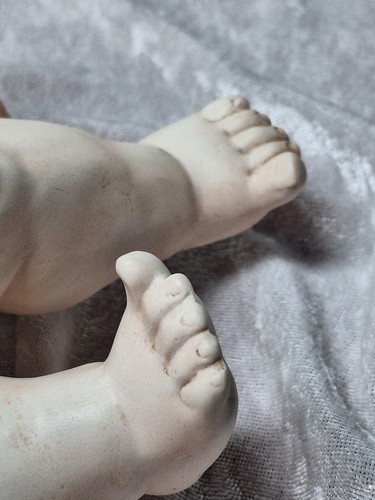 "Estatuilla de muñeca grande alemana bisque piano bebé Conta Boehme con mariposa 8""" - Imagen 16 de 22