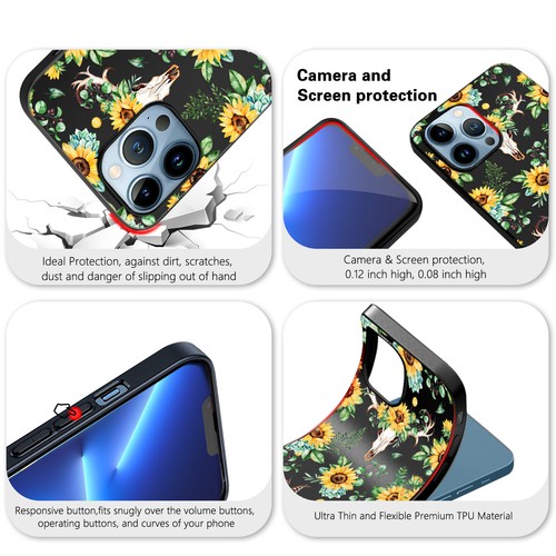 Coque téléphone silicone tournesol pour Apple iPhone 16 15 14 13 Pro Max 12 11 8 - Photo 46 sur 114
