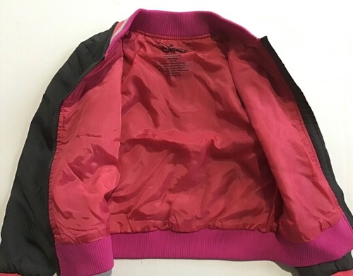 Girls' Disney Varsity Minnie Mouse Unicorn Zip Front Bomber Track Jacket Gray XL - Picture 6 of 8