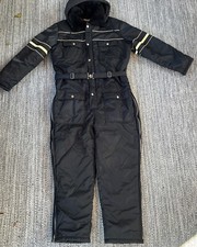 Vtg 80s Sears Work Leisure Blac Ski Snowmobile Suit SNOWSUIT Insulated Coveralls