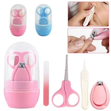 Baby Infant Nail Clipper Trimmer Scissor File Nasal Tweezer Grooming Kit Set