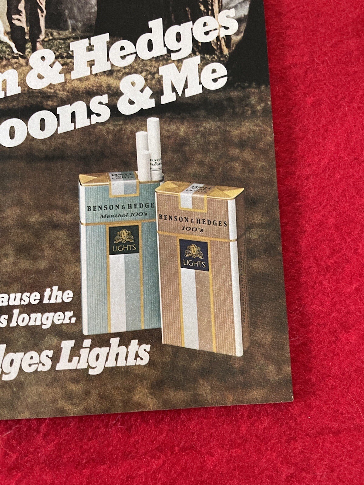 Benson & Hedges Cigarettes 1982 Print Ad Couple Walking Dogs