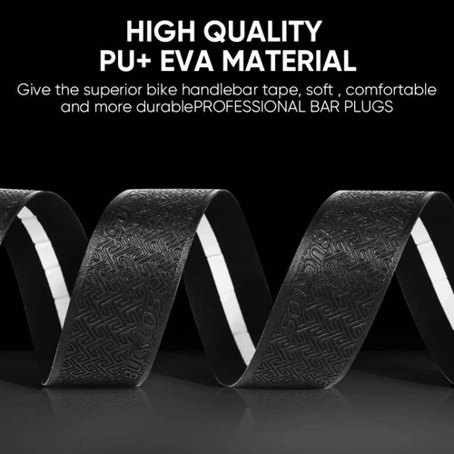 BUCKLOS Road Bike Handlebar Tapes PU Shock Bicycle Handle Bar Tape W/Bar End Plu - Picture 4 of 14