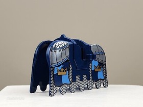 LEGO Castle Horse Barding Blue Gold Crown Silver Mail 2490pb90 7094 Armor NEW