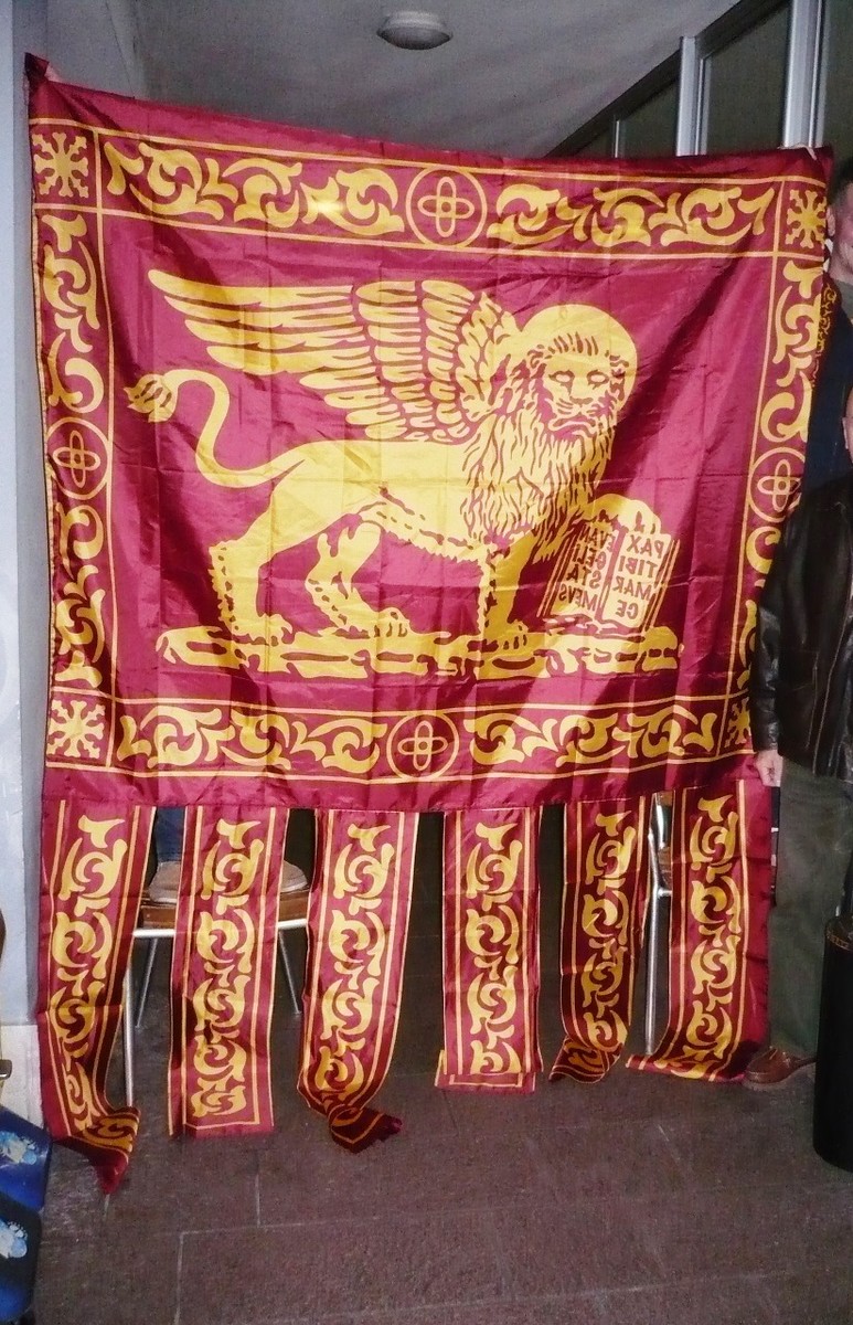 Bandiera Veneta Serenissima Veneto Stato Da Mar - Valstagna Dim. 150x80 Guerra - Foto 5