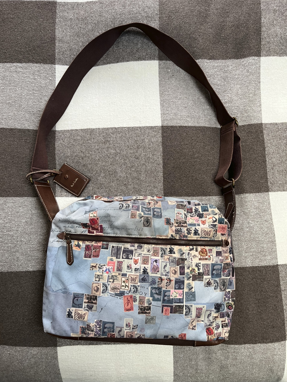 Paul Smith World Map Stamp Messenger Bag for Travel & Work