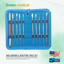 German Grade 10 Pcs Wax Carving  Sculpting Tools Set Dental Instrument Kit