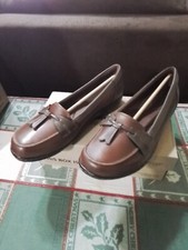 Women's Clarks, Ashland Bubble Loafer Brown Multi Leather Synthetic Syn NIB