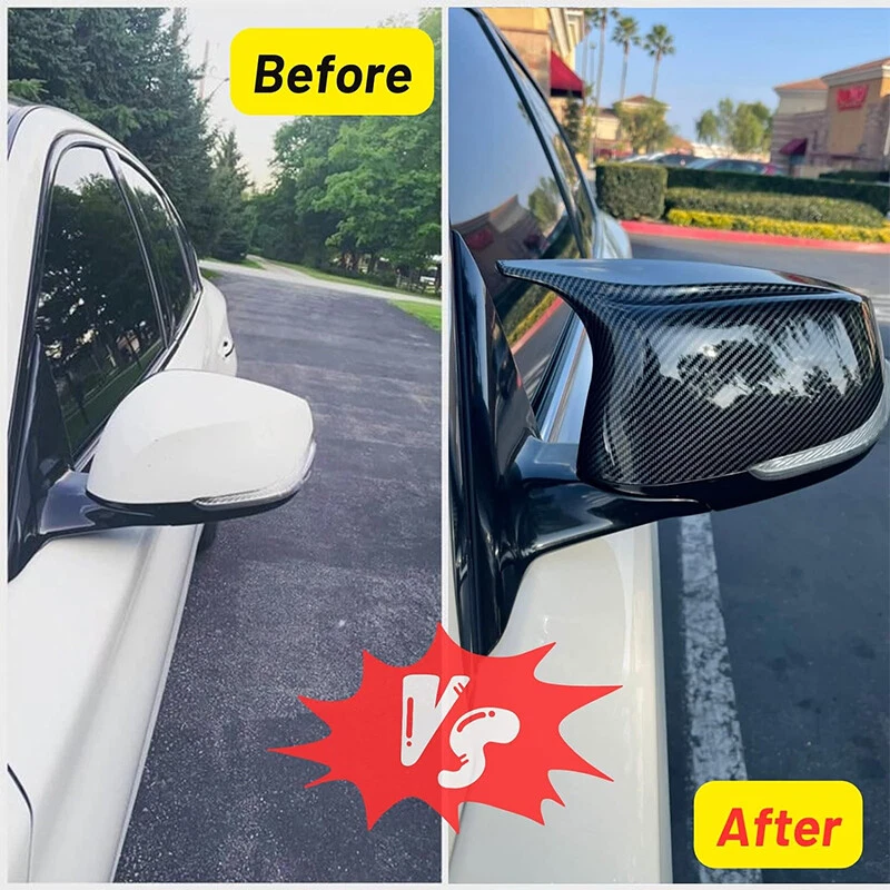 FOR 2014-2021 INFINITI Q50 Q60 M STYLE CARBON BLACK REPLACEMENT MIRROR CAP COVER - Image 4 of 4