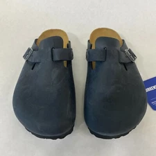 New w/o Box Birkenstock Boston Black Oiled Leather Clogs Regular - Select Size