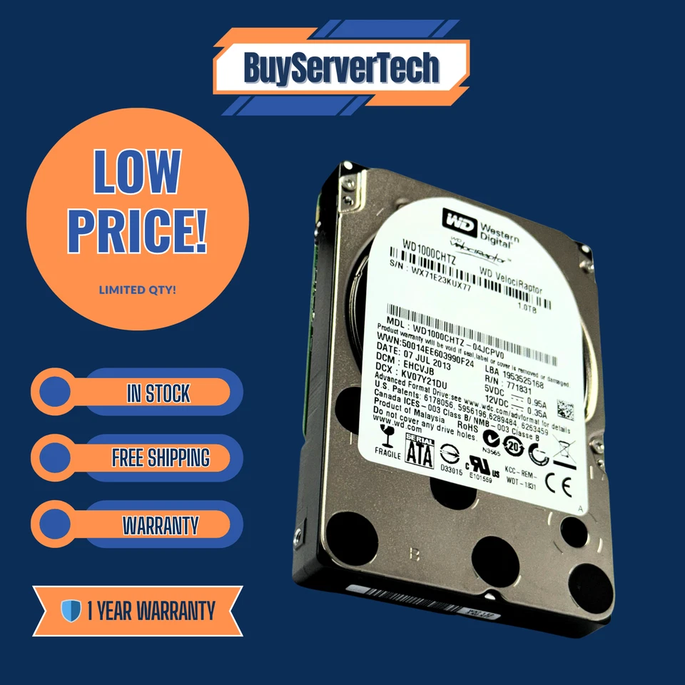 WD VelociRaptor WD1000CHTZ 1TB 10K RPM SATA 6Gb/s 2.5" HDD | 1YR - Image 2 of 4