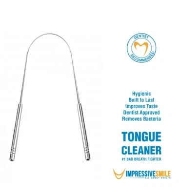 Impressive Smile ™ Tongue Cleaner Surgical Grade Stainless Steel, Sterilizable