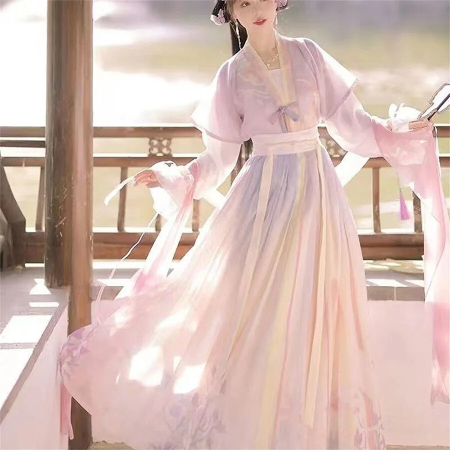 Vestido Hanfu Chino Mujeres Carnaval Disfraz Juegos con disfraces Antiguo Rendimiento Tradicional