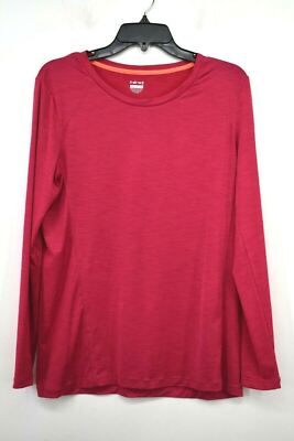 Hind Womens Pink Long Sleeve Lightweight Sport Stretch Athletic Shirt Large