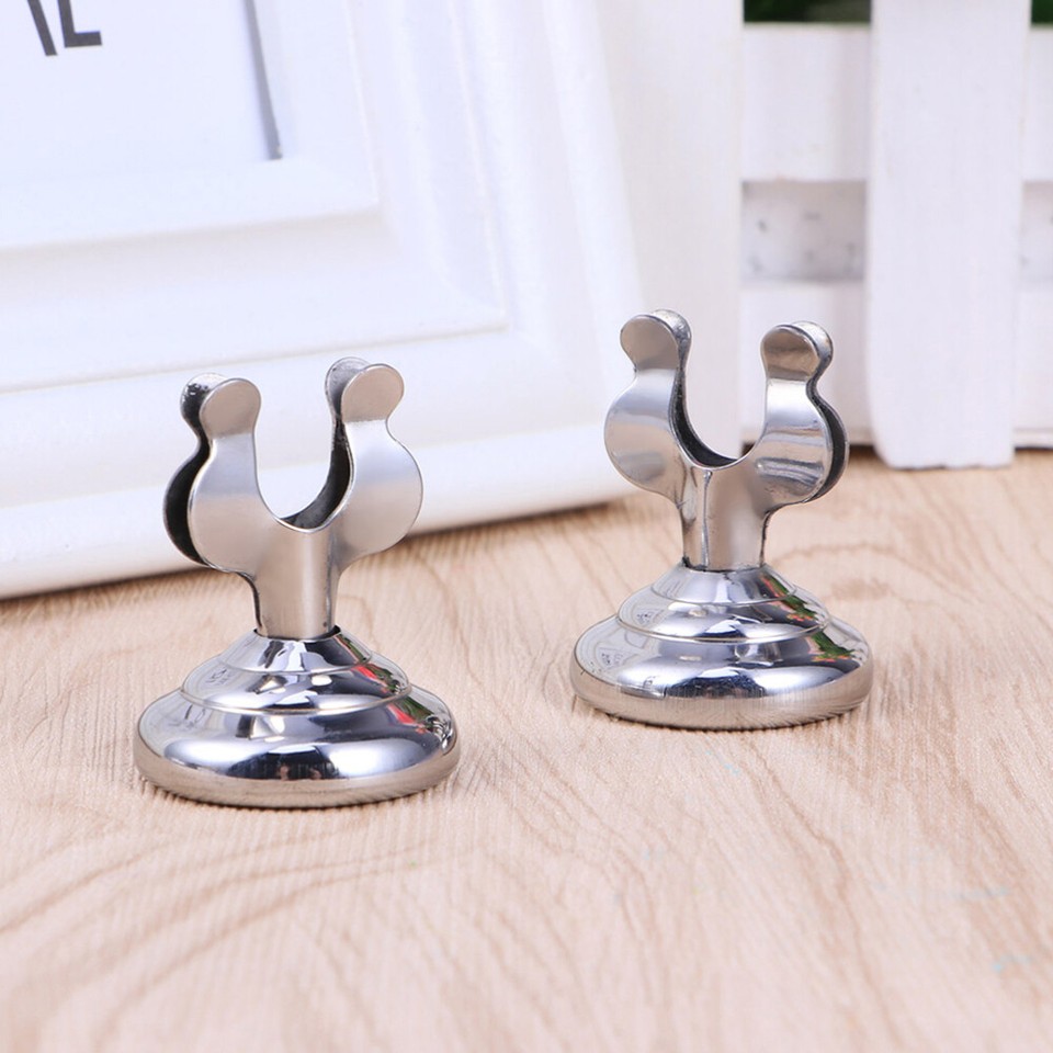 4 Count Mini Metal Card Stand Place Silver Table Holders Number Office